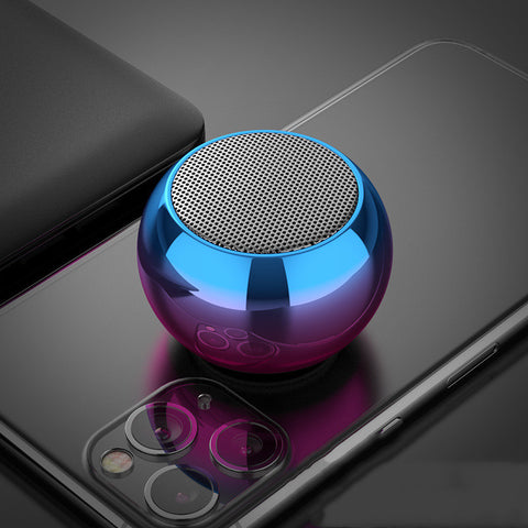 M3 Colorful Wireless Speakers 3D Mini Electroplating Round Steel Cannon Blue tooth Speaker - Arcade Anchor