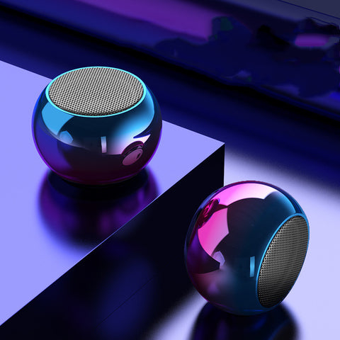 M3 Colorful Wireless Speakers 3D Mini Electroplating Round Steel Cannon Blue tooth Speaker - Arcade Anchor