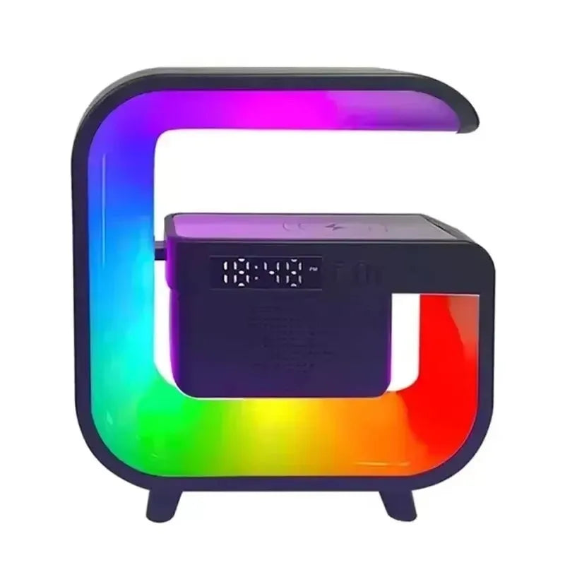 Wireless Charger Station RGB Desk Lamp Light Alarm Clock Bluetooth Speaker For iPhone Xiaomi 15W Fast Charging Stand Pad - Arcade Anchor