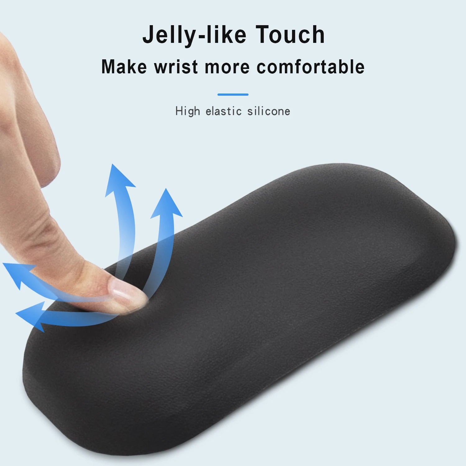 EXCO Silicone Mouse Wrist Rest Support Ergonomic Leather Surface Hand Rest Pad Cushion Non-Slip PU Base for Gaming Office Laptop - Arcade Anchor