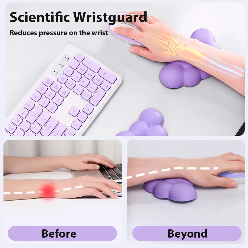 Mouse Pad with Wrist Rest Keyboard Cloud Non-slip Desktop Office Gamer Mouse Wrist Rest Ergonomic Comfortable Soft Wrist Rest - Arcade Anchor