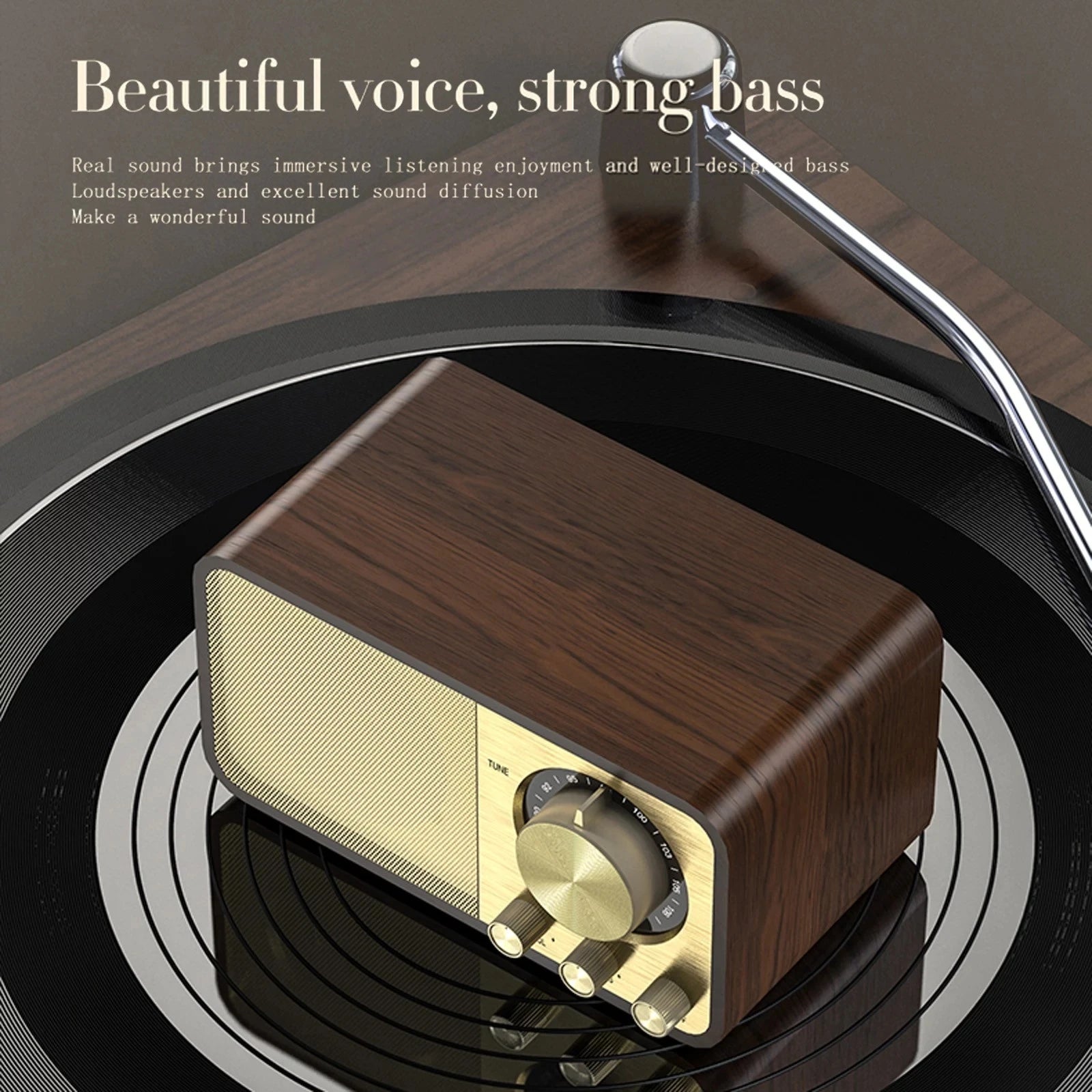 Nostalgic Bluetooth Sound Retro Classic Speaker Retro Radio Wireless Bluetooth 5.0 Wooden Portable Subwoofer - Arcade Anchor