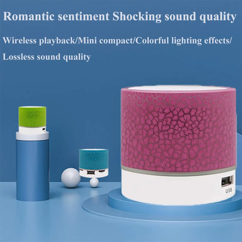 Wireless Mini Speaker, Subwoofer, Dazzle Crackle 7 Colour Light Wireless Mini Speaker - Arcade Anchor
