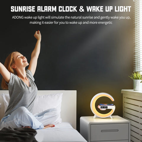 RGB Night Light with Wireless Speaker 15W Wireless Rechargeable Desk Lamp for Bedroom Bedside Game Room - Arcade Anchor