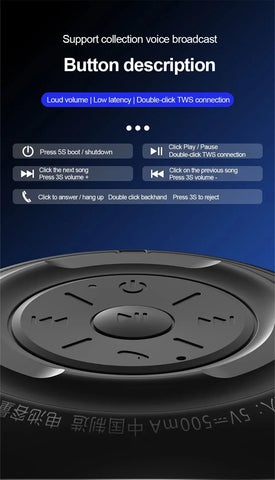 Portable Wireless Bluetooth Speaker Stereo Surround Metallic Outdoor Waterproof Portability Original - Arcade Anchor