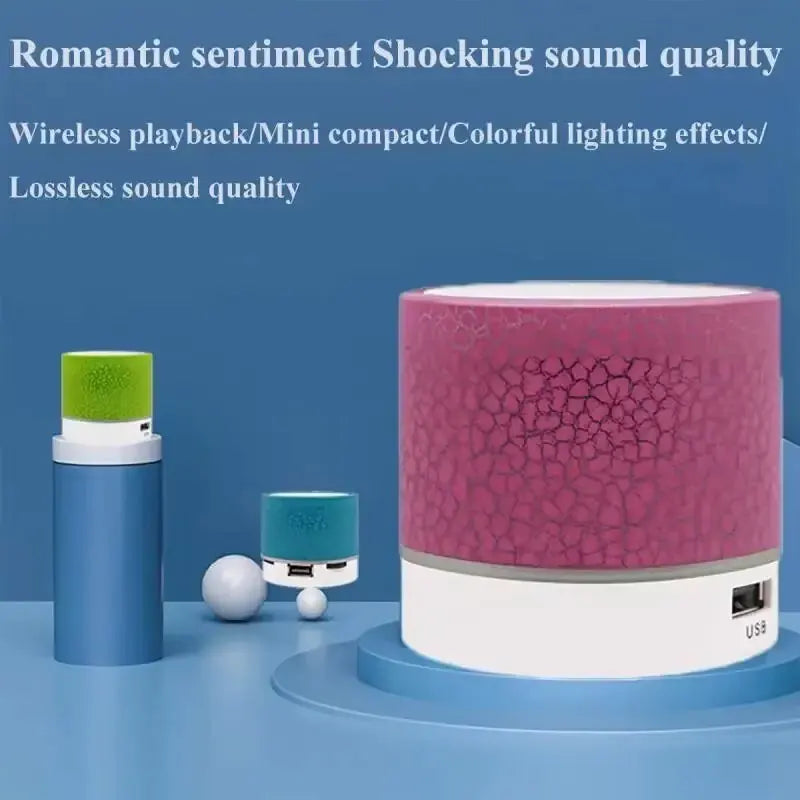 Wireless Mini Speaker, Subwoofer, Dazzle Crackle 7 Colour Light Wireless Mini Speaker - Arcade Anchor