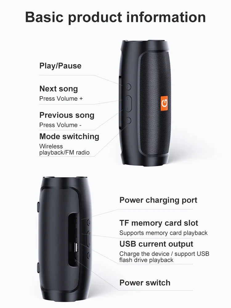 TF USB Bluetooth Speaker Dual Speaker Stereo Outdoor Voice Broadcasting Portable Subwoofer Wireless Speaker - Arcade Anchor