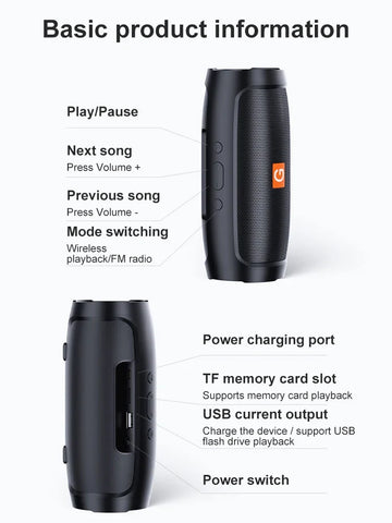 TF USB Bluetooth Speaker Dual Speaker Stereo Outdoor Voice Broadcasting Portable Subwoofer Wireless Speaker - Arcade Anchor