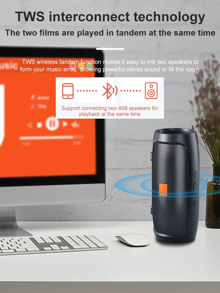 TF USB Bluetooth Speaker Dual Speaker Stereo Outdoor Voice Broadcasting Portable Subwoofer Wireless Speaker - Arcade Anchor