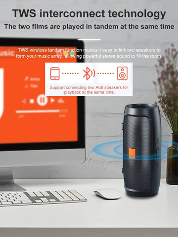 TF USB Bluetooth Speaker Dual Speaker Stereo Outdoor Voice Broadcasting Portable Subwoofer Wireless Speaker - Arcade Anchor