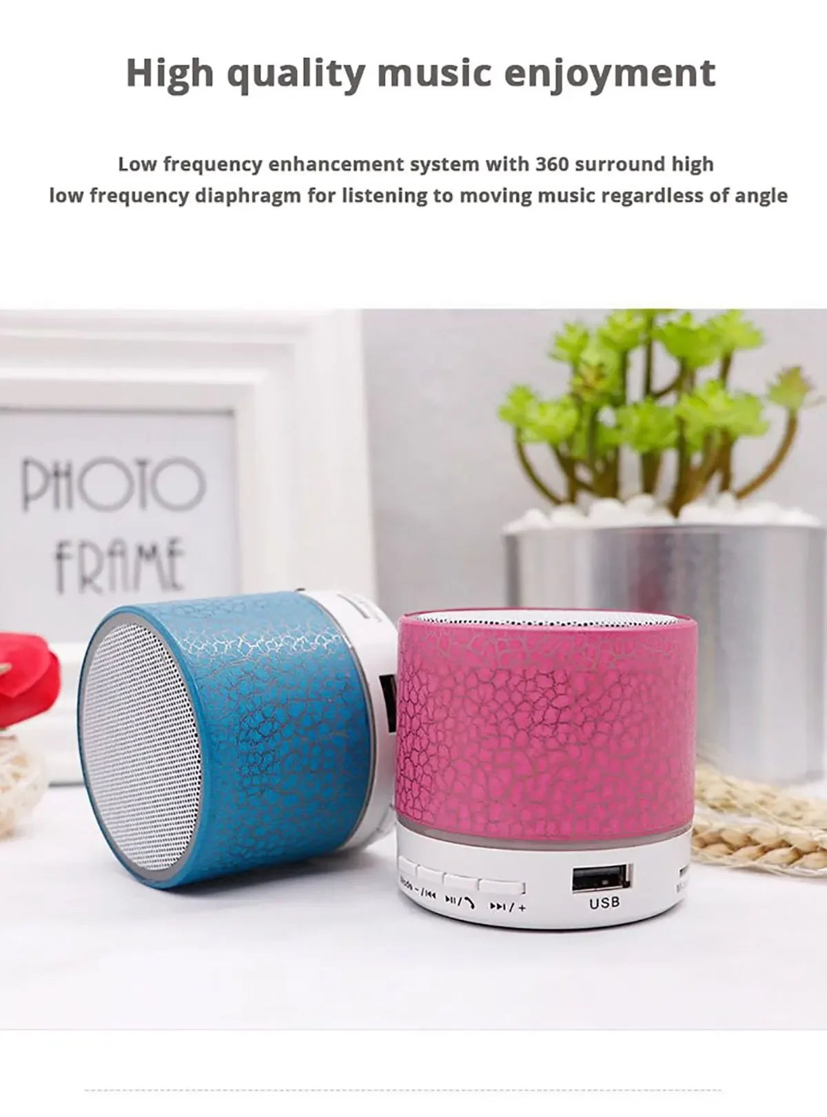 Wireless Mini Speaker, Subwoofer, Dazzle Crackle 7 Colour Light Wireless Mini Speaker - Arcade Anchor