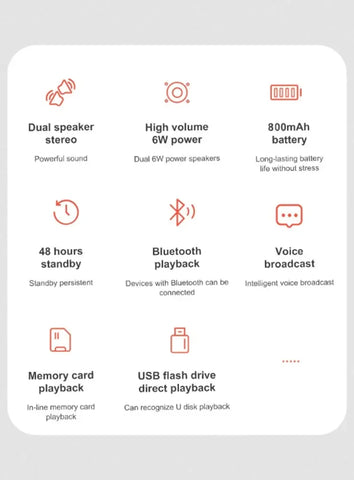TF USB Bluetooth Speaker Dual Speaker Stereo Outdoor Voice Broadcasting Portable Subwoofer Wireless Speaker - Arcade Anchor