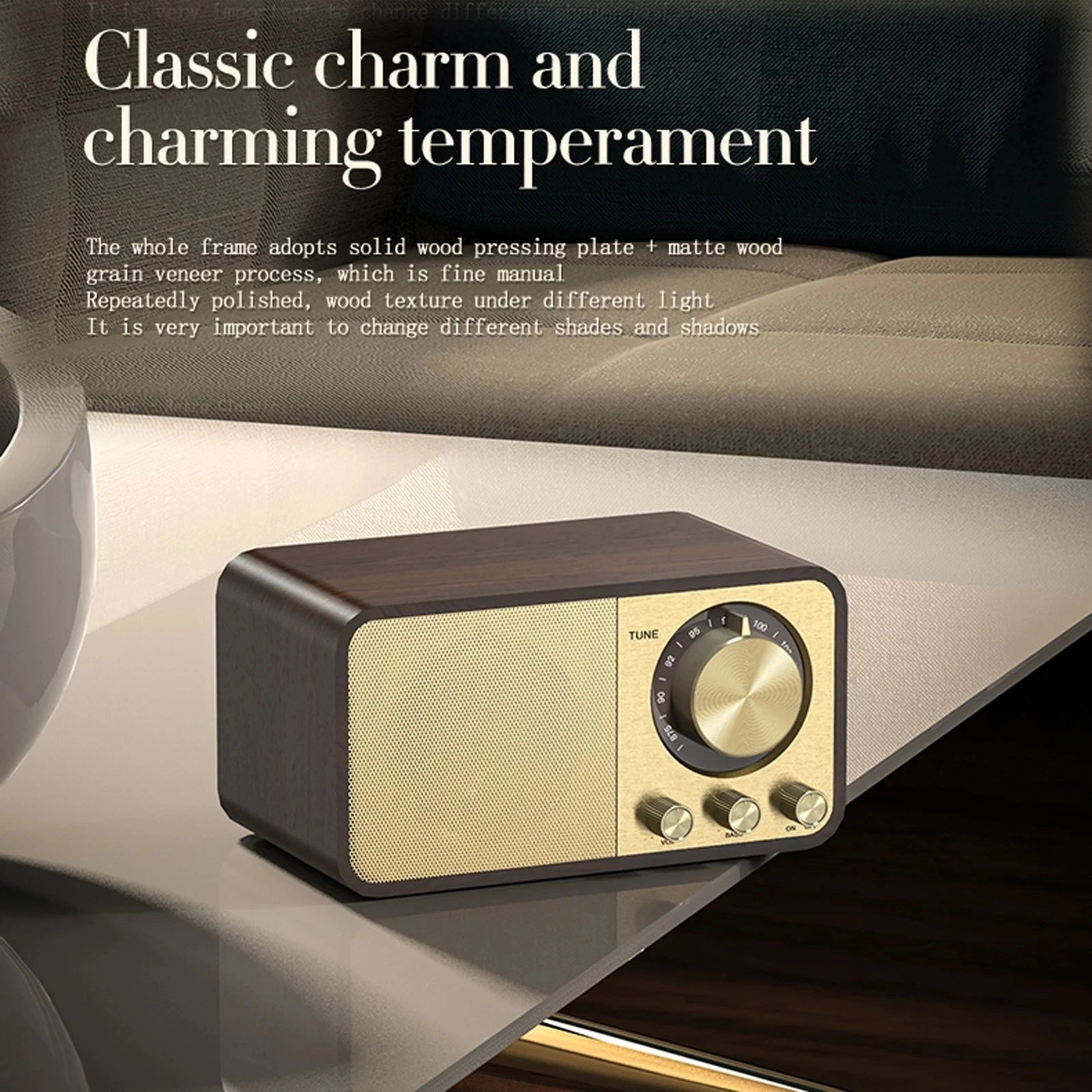 Nostalgic Bluetooth Sound Retro Classic Speaker Retro Radio Wireless Bluetooth 5.0 Wooden Portable Subwoofer - Arcade Anchor