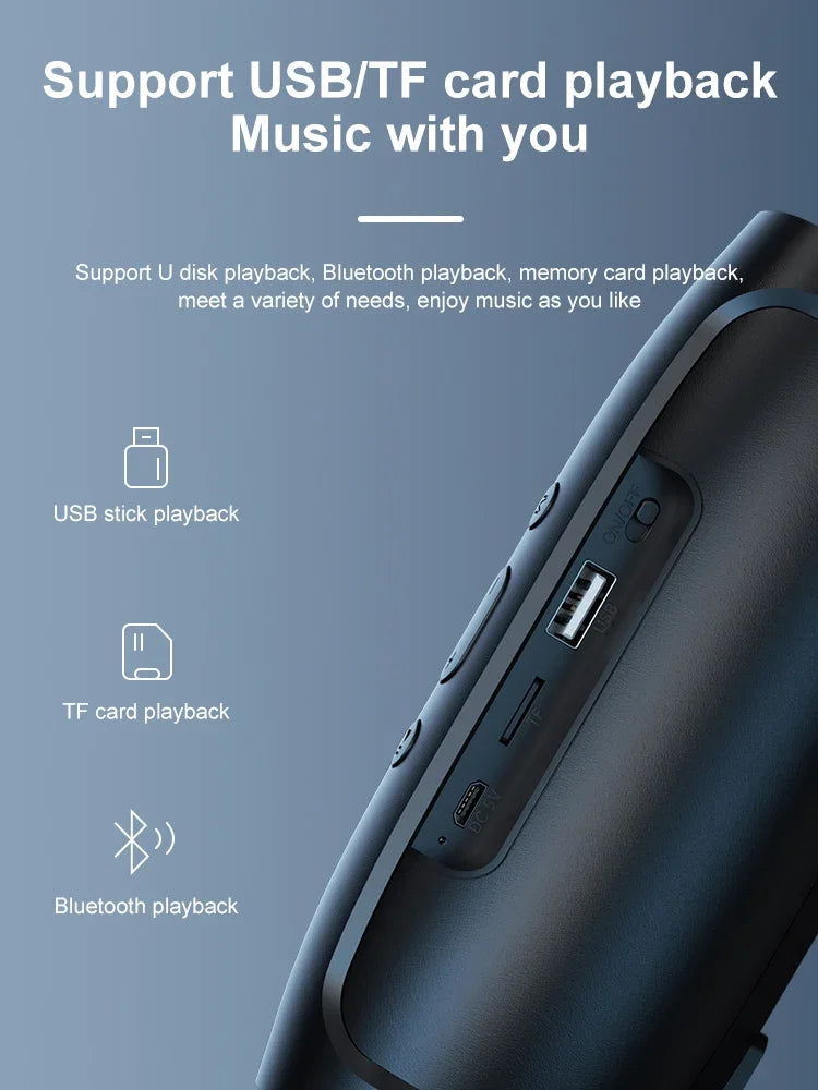 TF USB Bluetooth Speaker Dual Speaker Stereo Outdoor Voice Broadcasting Portable Subwoofer Wireless Speaker - Arcade Anchor