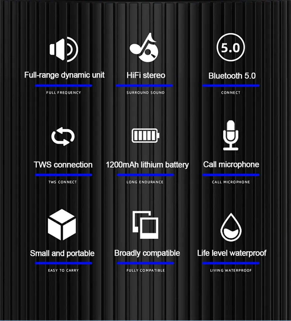 Portable Wireless Bluetooth Speaker Stereo Surround Metallic Outdoor Waterproof Portability Original - Arcade Anchor