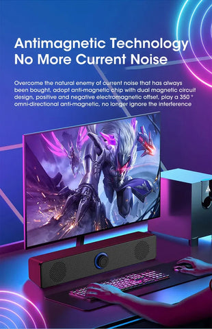 USB Powered Soundbar for TV PC Laptop Gaming Home Theater Surround Audio System - Arcade Anchor