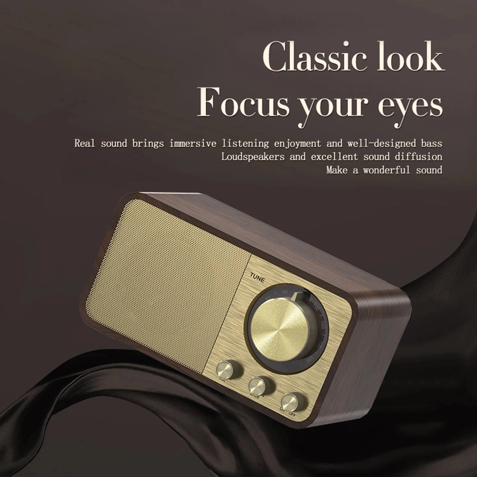 Nostalgic Bluetooth Sound Retro Classic Speaker Retro Radio Wireless Bluetooth 5.0 Wooden Portable Subwoofer - Arcade Anchor
