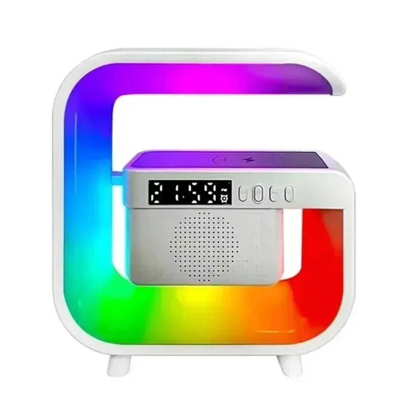 Wireless Charger Station RGB Desk Lamp Light Alarm Clock Bluetooth Speaker For iPhone Xiaomi 15W Fast Charging Stand Pad - Arcade Anchor
