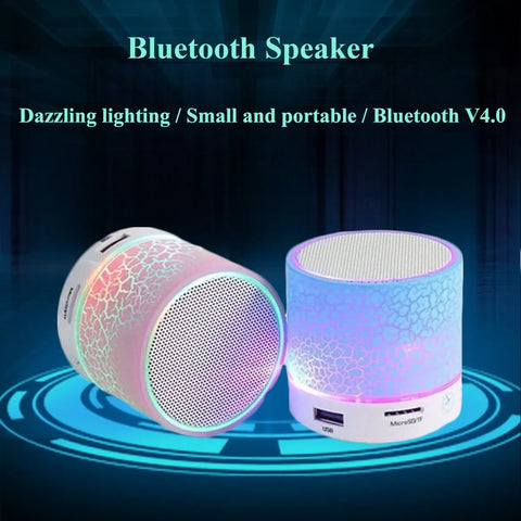 Wireless Mini Speaker, Subwoofer, Dazzle Crackle 7 Colour Light Wireless Mini Speaker - Arcade Anchor