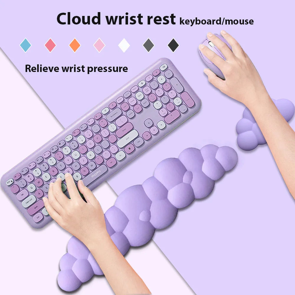 Mouse Pad with Wrist Rest Keyboard Cloud Non-slip Desktop Office Gamer Mouse Wrist Rest Ergonomic Comfortable Soft Wrist Rest - Arcade Anchor