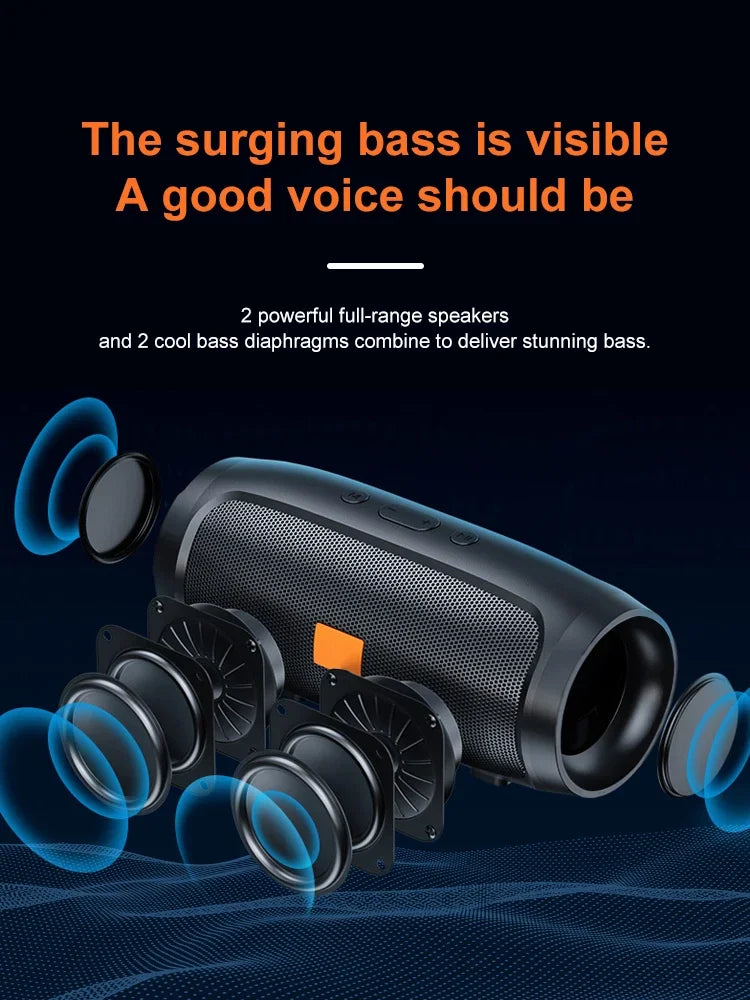 TF USB Bluetooth Speaker Dual Speaker Stereo Outdoor Voice Broadcasting Portable Subwoofer Wireless Speaker - Arcade Anchor