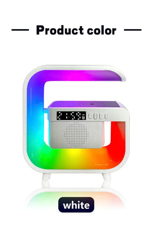 Wireless Charger Station RGB Desk Lamp Light Alarm Clock Bluetooth Speaker For iPhone Xiaomi 15W Fast Charging Stand Pad - Arcade Anchor