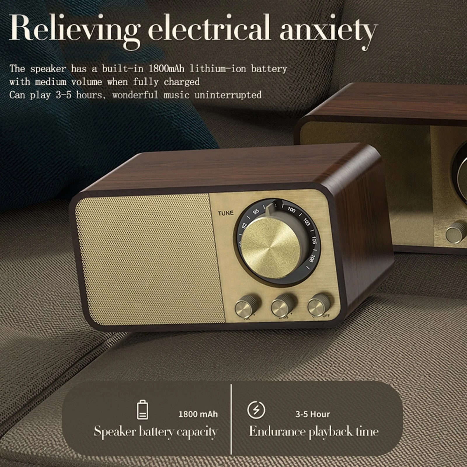 Nostalgic Bluetooth Sound Retro Classic Speaker Retro Radio Wireless Bluetooth 5.0 Wooden Portable Subwoofer - Arcade Anchor