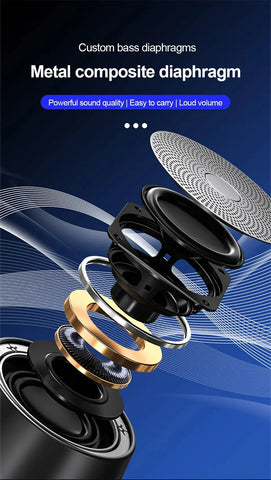 Portable Wireless Bluetooth Speaker Stereo Surround Metallic Outdoor Waterproof Portability Original - Arcade Anchor